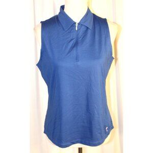 NEW Golftini Sleeveless 1/4-Zip Tech Golf Polo Shirt XL Royal Blue
